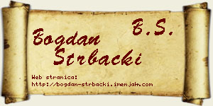 Bogdan Štrbački vizit kartica